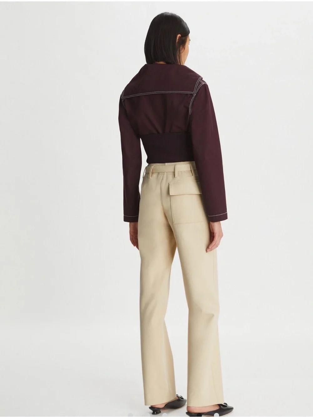 Tory Burch Cotton Poplin Top in Evening Plum